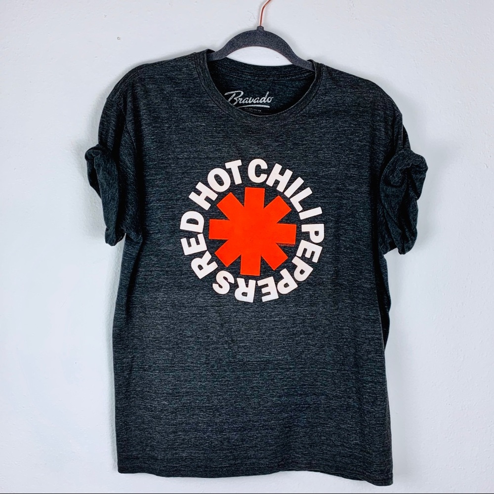 Red Hot Chili Pepper Band Gray Tee- Size Large